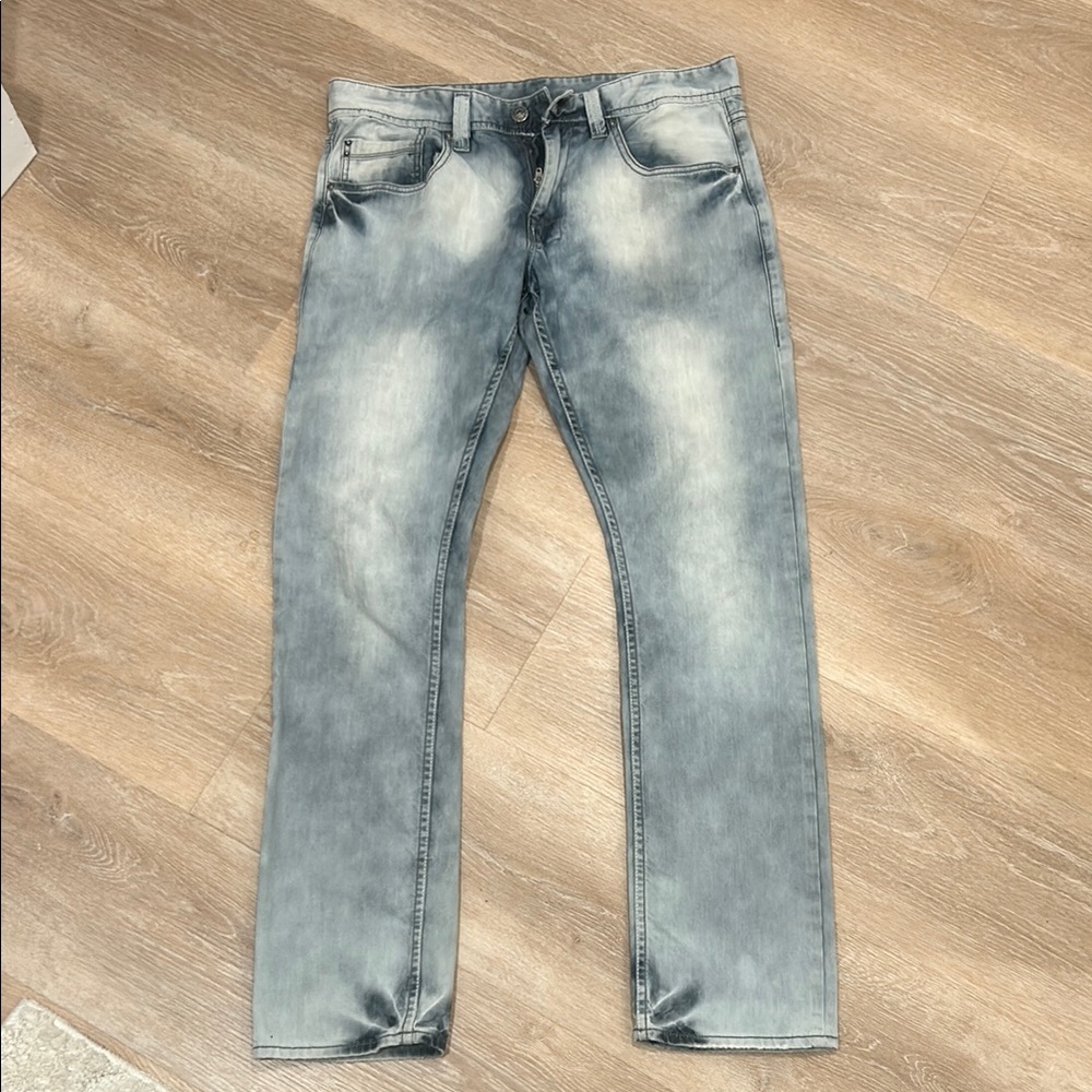 Buffalo David Bitton Washed Gray Skinny Fit Jeans with Modern Style